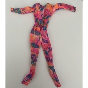 Barbie pink print Snow Fun  Doll WINTER SPORTS cloth SKI SUIT 1994 LEOTARD gym‎